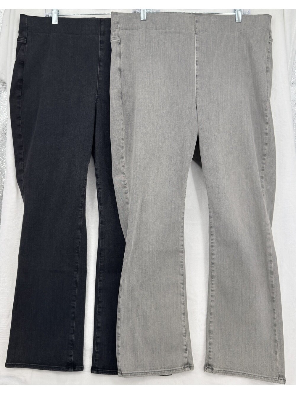 NYDJ Pull On Jeans 1X Gray Black Lot SanSpring Denim Lift Tuck Plus Size Womens